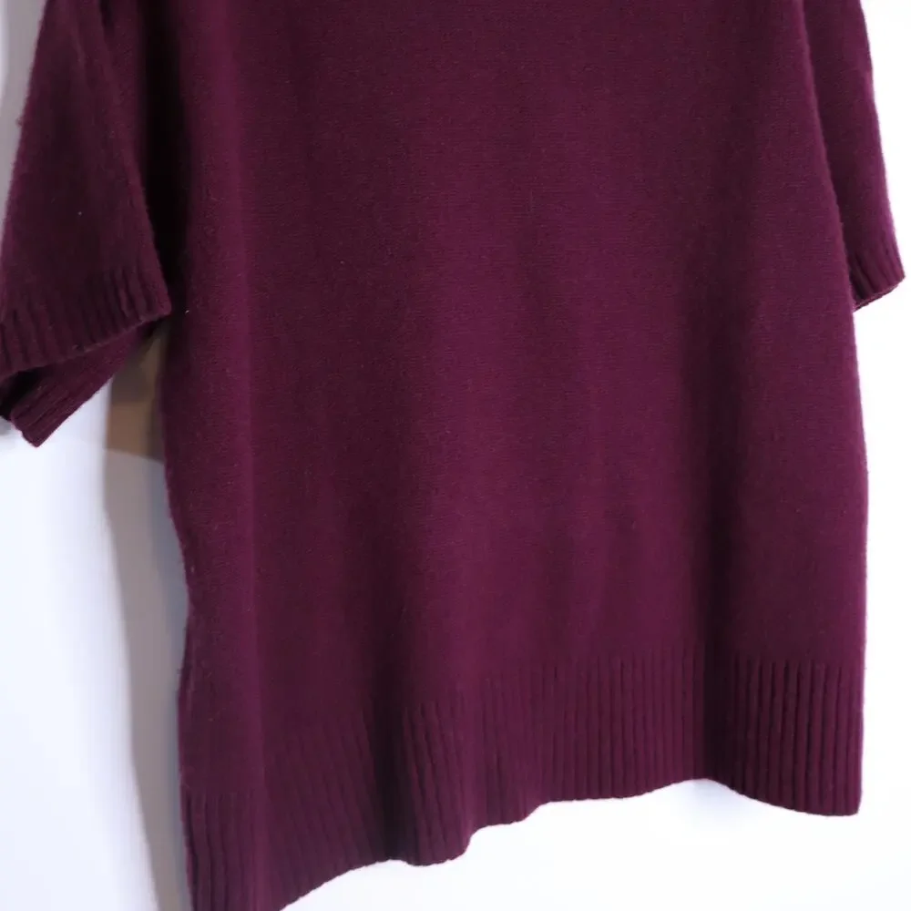 J. CREW Oversized Vintage Sweater Tee Darkstar Burgundy Wool Women's S